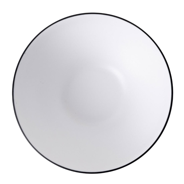 Coucou Dual Colour Round Bowl 210mm - White & Black (12 Pack) Coucou Dual Colour Round Bowl 210mm - White & Black (12 Pack)
