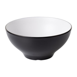 Coucou Dual Colour Round Bowl 210mm - White & Black (12 Pack)