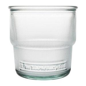 Olympia Recycled Glass Ribbed Stackable Tumblers 300ml (6 Pack)