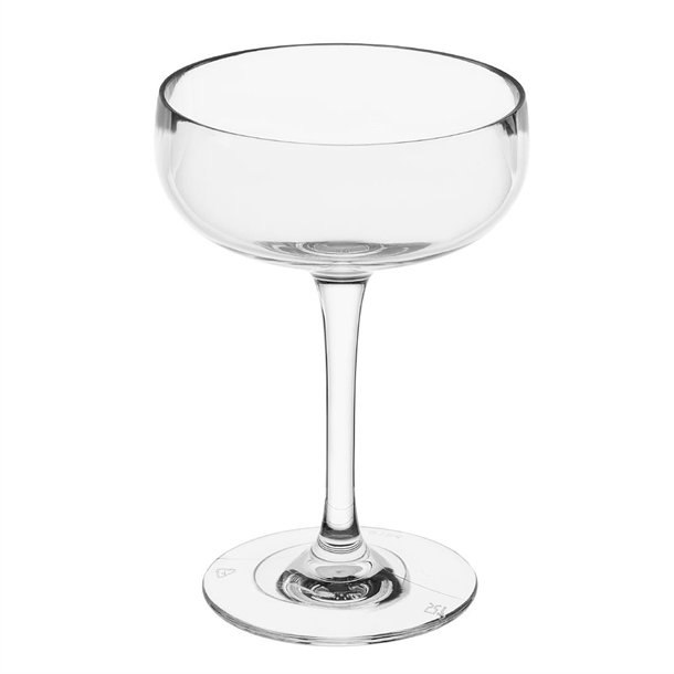 Olympia Kristallon Polycarbonate Champagne Coupe Glasses - 210ml (Pack 12)