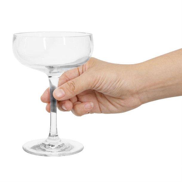Olympia Kristallon Polycarbonate Champagne Coupe Glasses - 210ml (Pack 12)