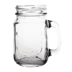 Olympia Glass Handled Mason Jars - 470ml (Pack 12)