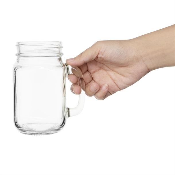 Olympia Handled Mason Jar Glasses 470ml (12 Pack) Olympia Handled Mason Jar Glasses 470ml (12 Pack)