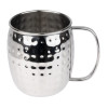 Olympia Barware Hammered Stainless Steel Mugs 440ml Olympia Barware Hammered Stainless Steel Mugs 440ml