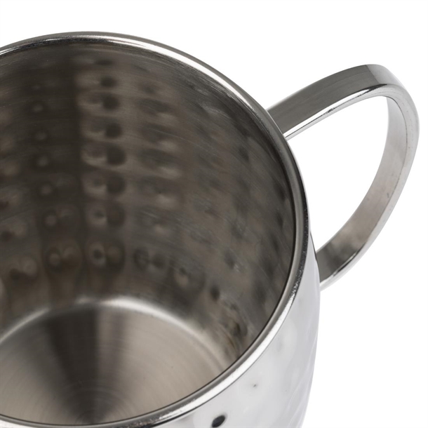 Olympia Barware Hammered Stainless Steel Mugs 440ml Olympia Barware Hammered Stainless Steel Mugs 440ml