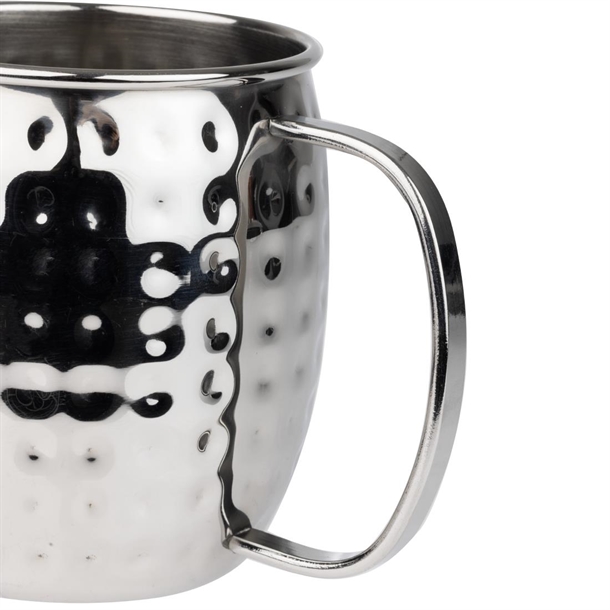 Olympia Barware Hammered Stainless Steel Mugs 440ml Olympia Barware Hammered Stainless Steel Mugs 440ml