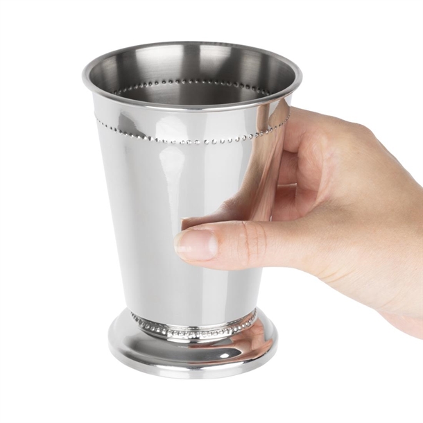 Olympia Barware Beaded Julep Cup Stainless Steel 370ml Olympia Barware Beaded Julep Cup Stainless Steel 370ml