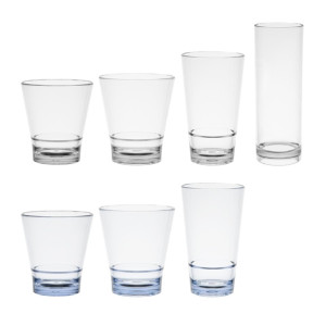 Olympia Kristallon Polycarbonate Stacking Tumblers Blue 250ml (6 Pack)