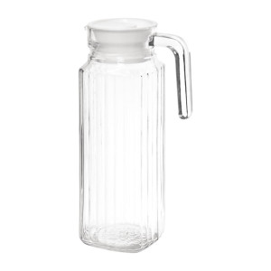 Olympia Ribbed Glass Jugs 1Ltr (6 Pack)