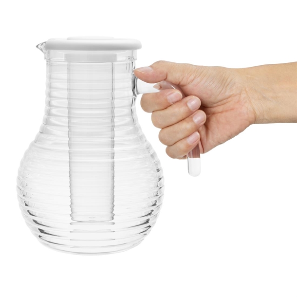 Olympia Kristallon Jug With Cooling Tube Polycarbonate Ridged - 1600ml Olympia Kristallon Jug With Cooling Tube Polycarbonate Ridged - 1600ml