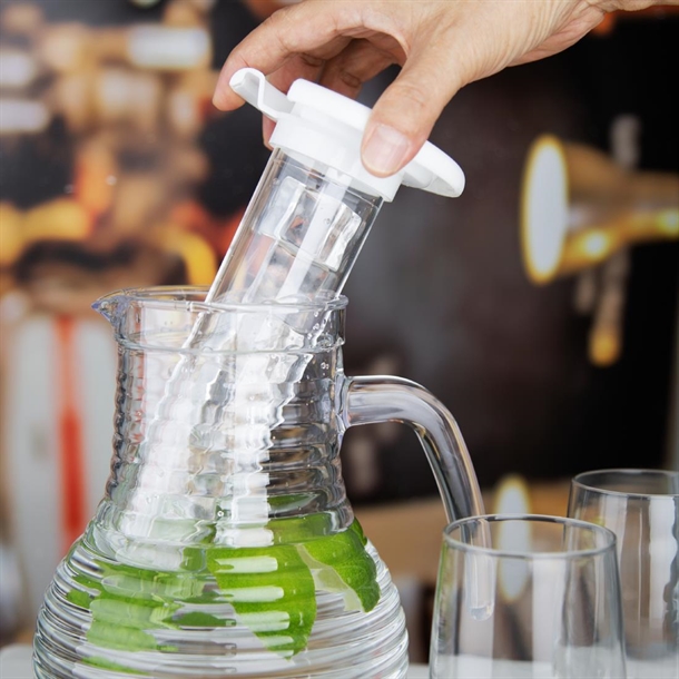 Olympia Kristallon Jug With Cooling Tube Polycarbonate Ridged - 1600ml Olympia Kristallon Jug With Cooling Tube Polycarbonate Ridged - 1600ml