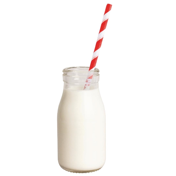 Olympia Glass Milk Bottles 200ml (12 Pack)