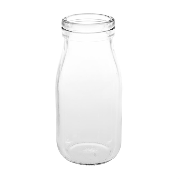 Olympia Glass Milk Bottles 200ml (12 Pack)