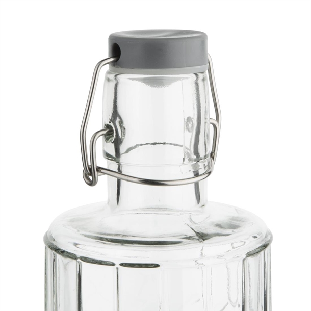 Olympia Geo Glass Water Bottle with Stopper 1Ltr (6 Pack)