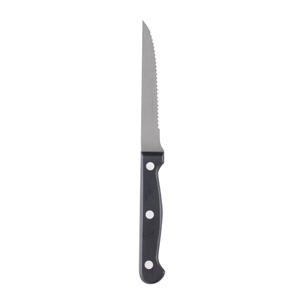 Olympia Serrated Steak Knives Black Handle (12 Pack)