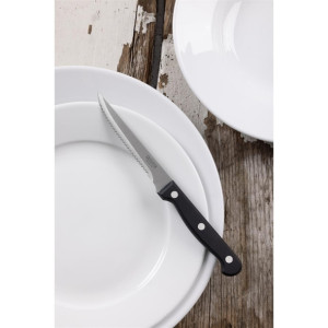 Olympia Serrated Steak Knives Black Handle (12 Pack)