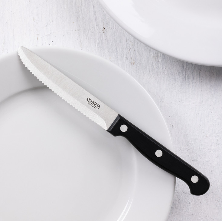 Olympia Rounded Steak Knife Black (12 Pack)