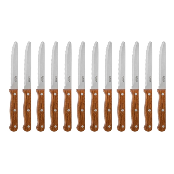 Olympia Rounded Steak Knife Wood 114mm (12 Pack) Olympia Rounded Steak Knife Wood 114mm (12 Pack)