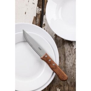 Olympia Jumbo Steak Knives Rosewood Handle 125mm (12 Pack)