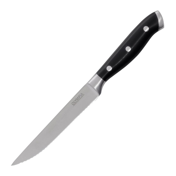 Olympia Premium Riveted Steak Knives with Black ABS Handles (6 Pack) Olympia Premium Riveted Steak Knives with Black ABS Handles (6 Pack)