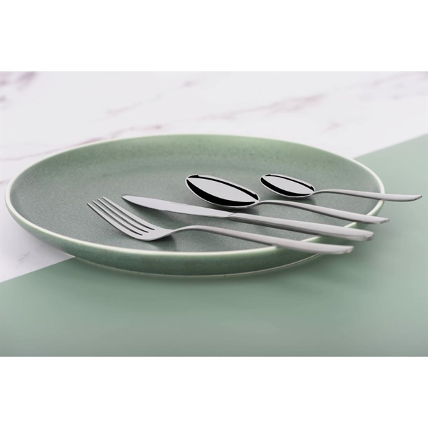 Tablekraft Cafe Dessert Spoons Satin Finish Stainless Steel 18/0 (12 Pack)