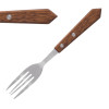 Olympia Steak Forks Wooden Handle 101mm (12 Pack) Olympia Steak Forks Wooden Handle 101mm (12 Pack)