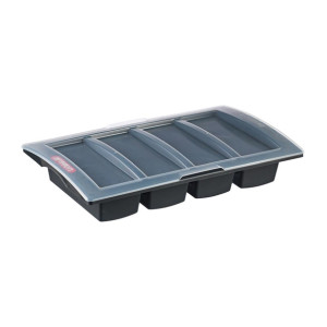 Araven Dark Grey Cutlery Tray with Lid
