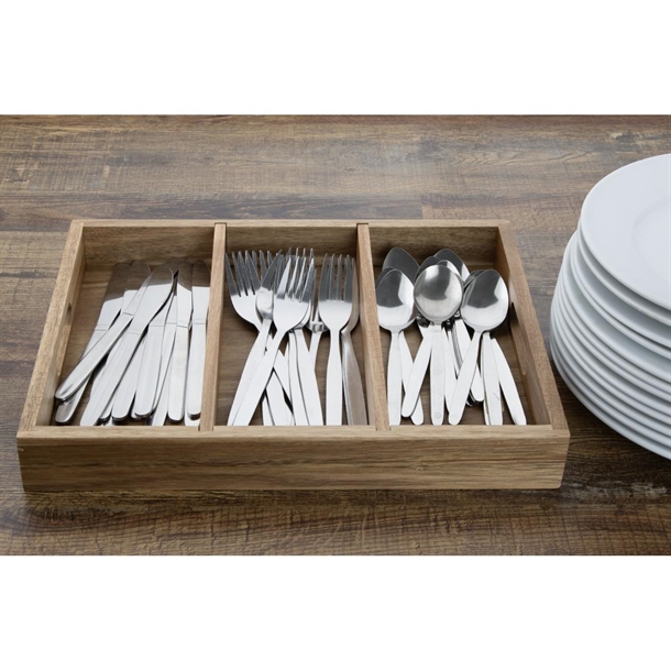 Olympia 3 Section Cutlery Tray Acacia Wood