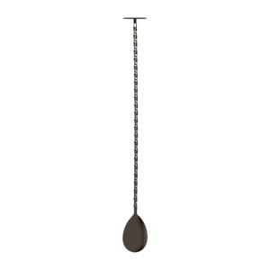 Zanzi Tail Disk Bar Spoon with Muddler Gunmetal - 300x29x25mm