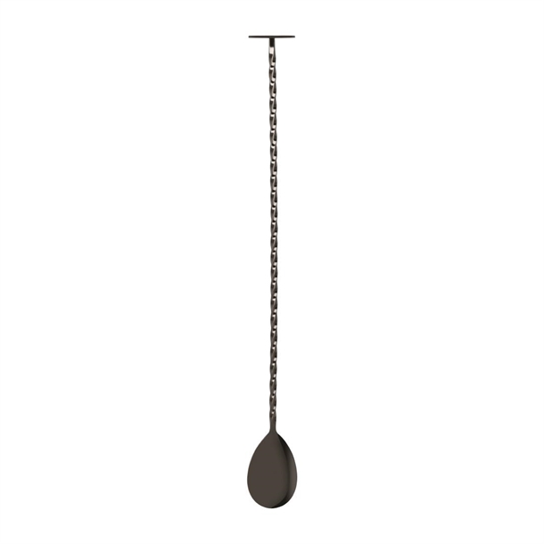 Zanzi Tail Disk Bar Spoon with Muddler Gunmetal - 300x29x25mm Zanzi Tail Disk Bar Spoon with Muddler Gunmetal - 300x29x25mm