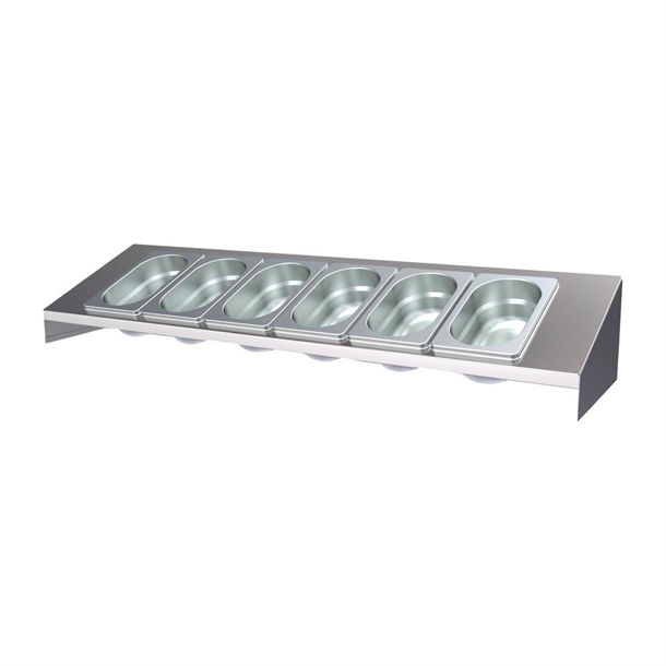 Simply Stainless Condiment Holder 6 Pan wide