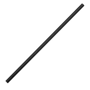Fiesta Compostable Paper Straws Black 6mm (250 Pack)