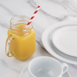 Fiesta Compostable Paper Straws Red & White Stripe 6mm (250 Pack)