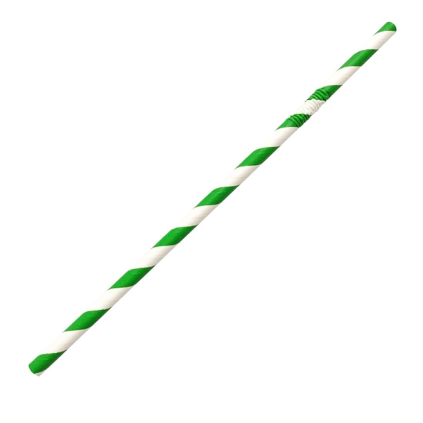 Fiesta Compostable Bendy Paper Straws Green Stripes (250 Pack) Fiesta Compostable Bendy Paper Straws Green Stripes (250 Pack)