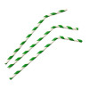 Fiesta Compostable Bendy Paper Straws Green Stripes (250 Pack) Fiesta Compostable Bendy Paper Straws Green Stripes (250 Pack)