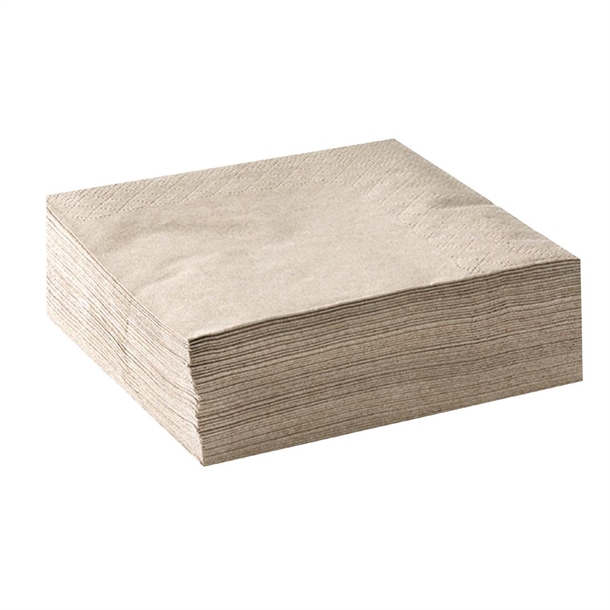 BioPak Compostable Paper Cocktail Napkins Natural (2000 Pack)