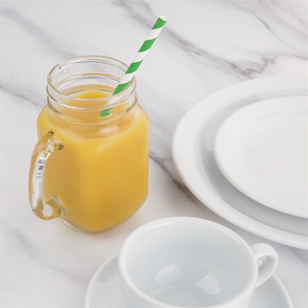 Fiesta Compostable Paper Straws Green Stripes (250 Pack) Fiesta Compostable Paper Straws Green Stripes (250 Pack)