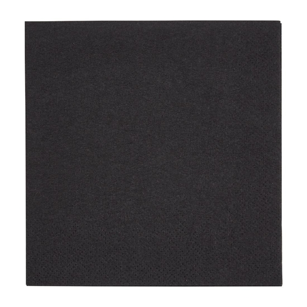 Fiesta Recyclable Cocktail Napkin Black 240x240mm 2ply 1/4 Fold (4000 Pack)