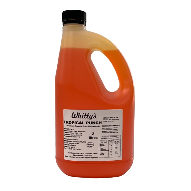 Whitty's  Concentrated Premium Flavoured Syrups - Tropical Punch 2Ltrs (Pack 3)