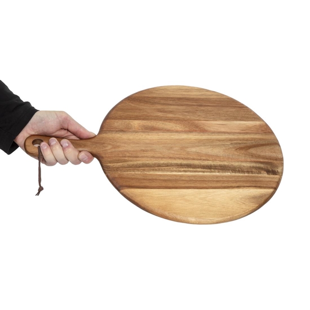 Olympia Acacia Handled Wooden Board Round 355mm