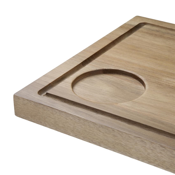 Olympia Acacia Steak Board 310x240mm With 70mm Recess Olympia Acacia Steak Board 310x240mm With 70mm Recess