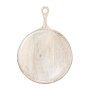 Chef Inox Mangowood Round Wood Serving Board with Handle 300x400mm - White