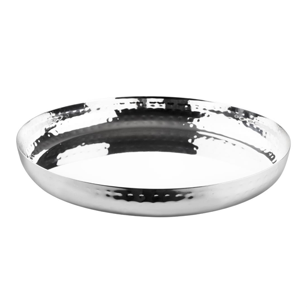 Olympia Hammered Stainless Steel Round Tray 260x35mm Olympia Hammered Stainless Steel Round Tray 260x35mm