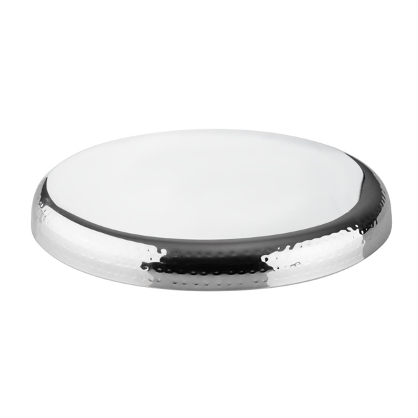 Olympia Hammered Stainless Steel Round Tray 320x35mm