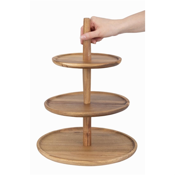Olympia Acacia 3-Tier Stand 305(Ø)x395(H)mm Olympia Acacia 3-Tier Stand 305(Ø)x395(H)mm