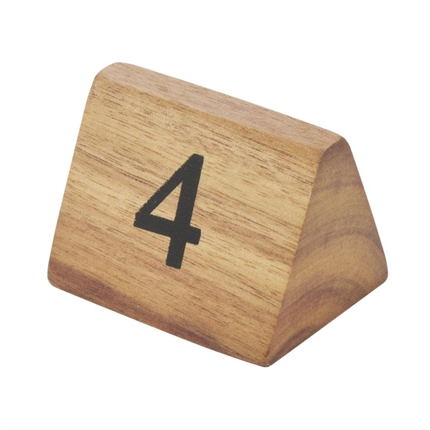 Olympia Acacia Table Number Signs Numbers 1-10