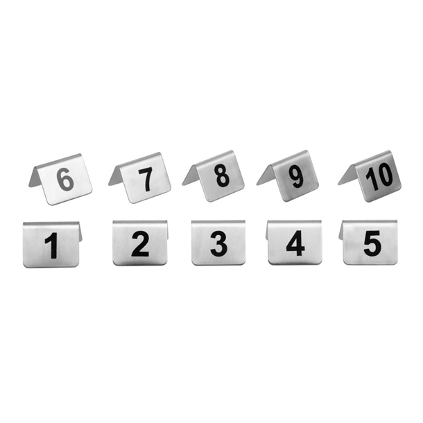Olympia Stainless Steel Table Numbers 1-10 (10 Pack)