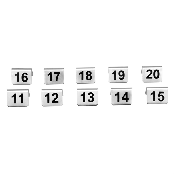 Olympia Stainless Steel Table Numbers 11-20 (10 Pack) Olympia Stainless Steel Table Numbers 11-20 (10 Pack)