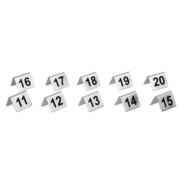 Olympia Stainless Steel Table Numbers 11-20 (10 Pack) Olympia Stainless Steel Table Numbers 11-20 (10 Pack)