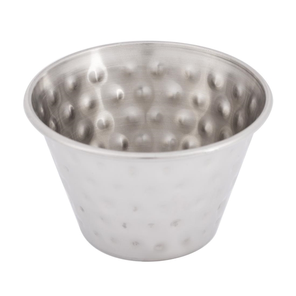 Olympia Hammered Stainless Steel Sauce Cups 115ml (12 Pack)